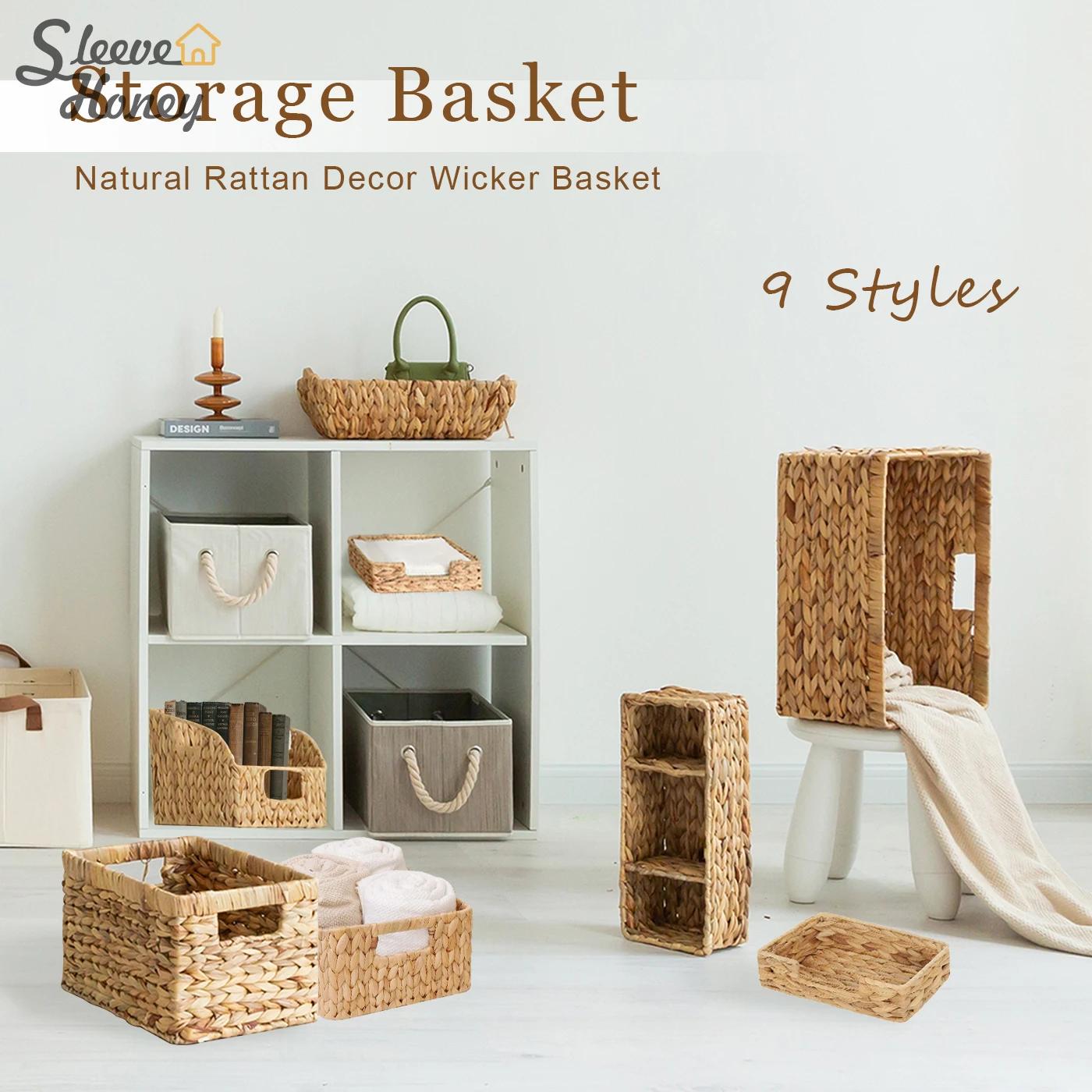Organizers Storage Wicker Basket Bathroom Organizer Baskets Rattan for Weaving Paniers Save Clothes Shopping Cart So